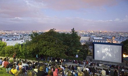 Paris, Open-air cinema on Montmartre